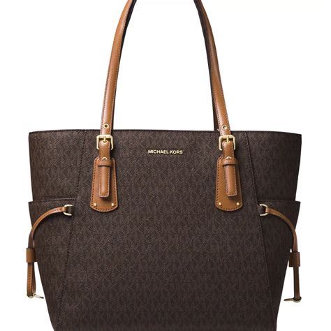 michael kors voyager east west tote brandy|signature voyager east west tote.